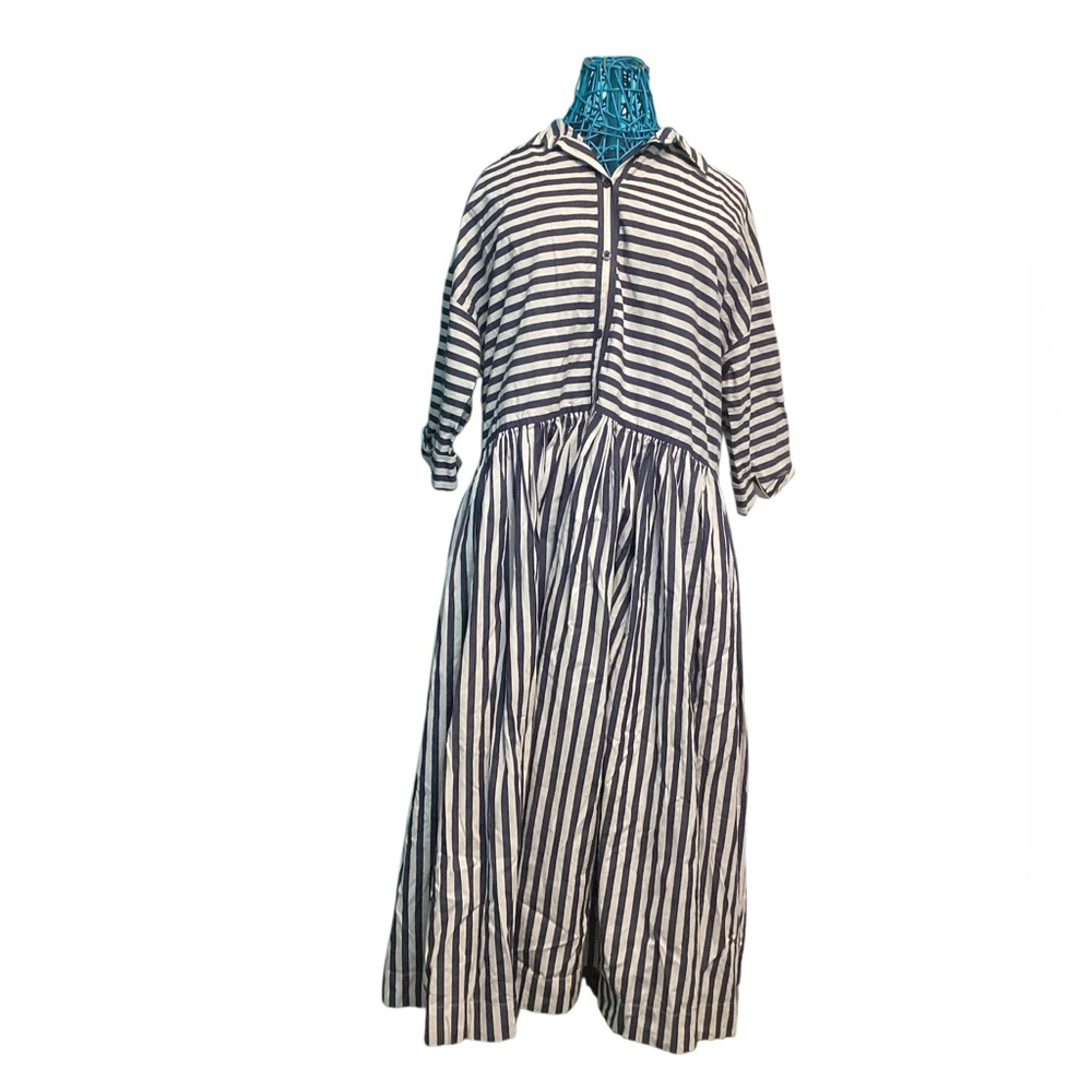 💥PRICE DROP💥 Julia Stripe Midi Shirtdress - NO BELT - Picture 2 of 6